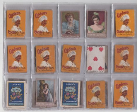 Cigarette cards, Ogden's, Miniature Playing Cards, 'K' size, 46 cards, various backs (mixed condition, poor/gd)  