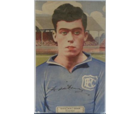 Football autograph, Everton FC, 'Dixie' Dean colour magazine picture signed in blue ink, 'Dixie Dean' (mounted on paper, gd) 