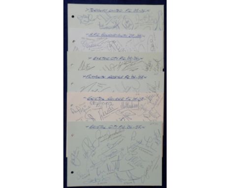 Football autographs, six autograph album pages with multiple signatures (many identified in pencil), Bristol R, Bristol C & P