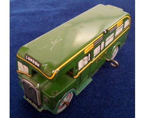 Toy, Brimtoy, tin plate clockwork Green Line Bus with working mechanism, 1950's (some scratching, gen gd)