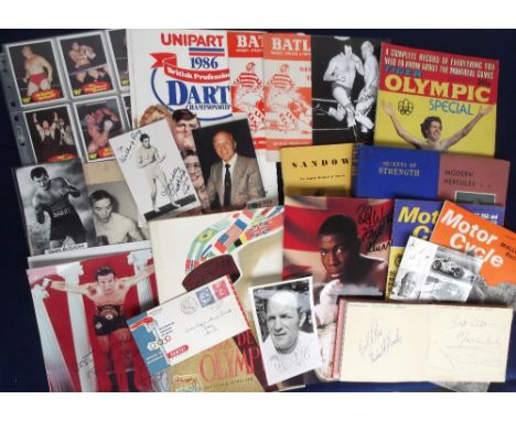 Sport, a varied collection of photos, programmes, trade cards, magazines etc, 1960's onwards, various sports inc. boxing, dar