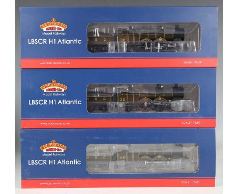Three Bachmann Branch-Line gauge OO No. 31-910 H1 Class 39 locomotives 'La France' and tenders in LBSC lined umber, all boxed