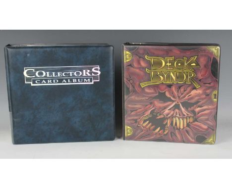 A good collection of Deckmaster Magic: The Gathering cards, contained within two collector's albums.