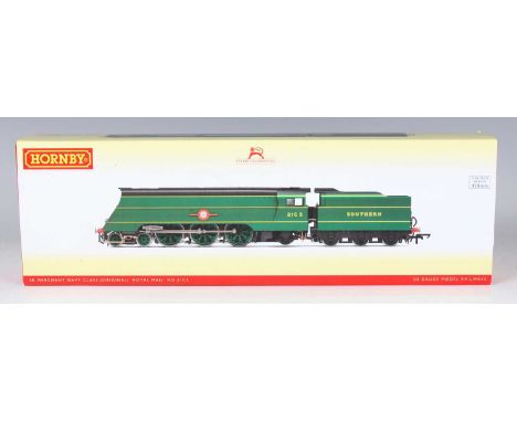 A Hornby gauge OO DCC Ready R.3435 Merchant Navy Class locomotive 21C 3 'Royal Mail' and tender Southern, boxed with instruct