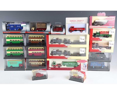 Thirteen Hornby Skale Autos, including R.7111 Scammell tanker 'Shell/BP', R.7033 Routemaster bus 'Lincolnshire Roadline' and 