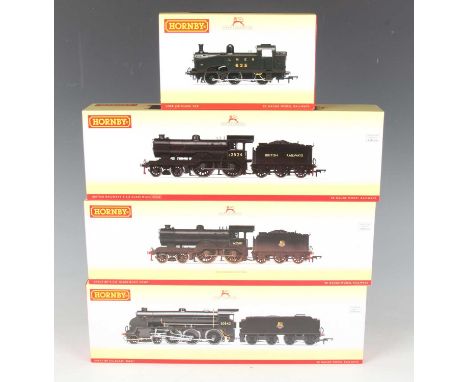 Three Hornby gauge OO locomotives and tenders, comprising R.3235 BR Class D16 E2524, R.3303 4-4-0 D16/3 62581 BR, weathered, 