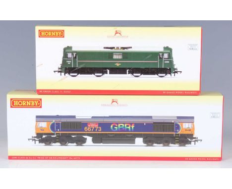 Two Hornby gauge OO DCC Ready locomotives, comprising R.30023 Class 66 Co-Co diesel 66773 'Pride of GB Railfreight' and R.337