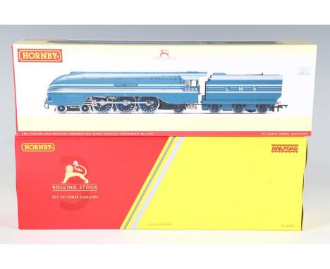 A Hornby gauge OO DCC Ready R.3715 Coronation Class locomotive 'Princess Alexandra' and tender, together with a Hornby Railro