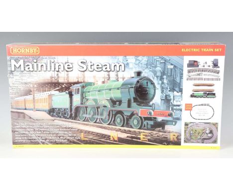 Three Hornby gauge OO train sets, comprising R.1032 Mainline Steam, R.1101 The Blue Highlander and R.1157 West Coast Highland