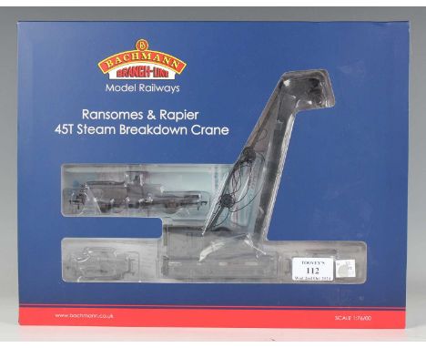 A Bachmann Branch-Line gauge OO No. 38-800 Ransomes &amp; Rapier 45-ton steam crane 1561 in SR grey, boxed.