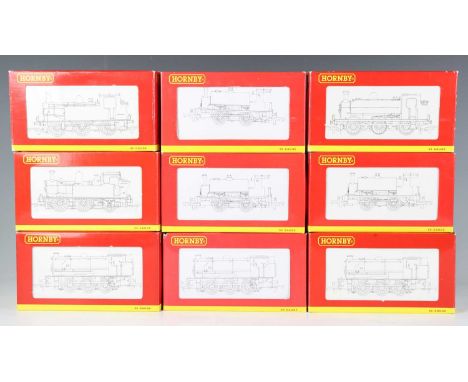 Nine Hornby gauge OO tank locomotives, comprising R.2151B LMR Class J94 WD Austerity 'McMurdo', R.2325 LNER Class J83 9832, R