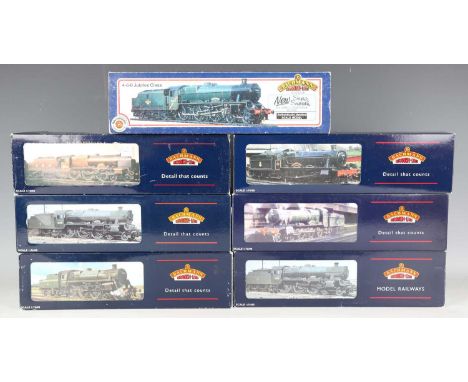 Seven Bachmann Branch-Line gauge OO locomotives and tenders, comprising No. 31-280 'Gordon Highlander' in LMS crimson, No. 31