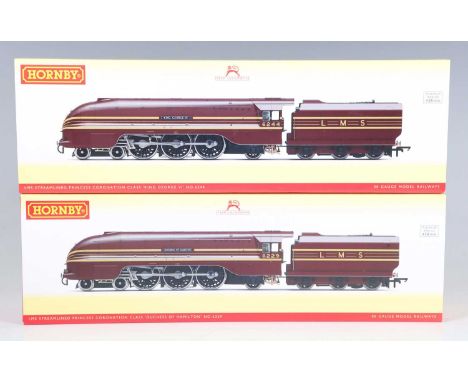 Two Hornby gauge OO DCC Ready Coronation Class locomotives and tenders, comprising R.3677 6229 'Duchess of Hamilton' and R.36