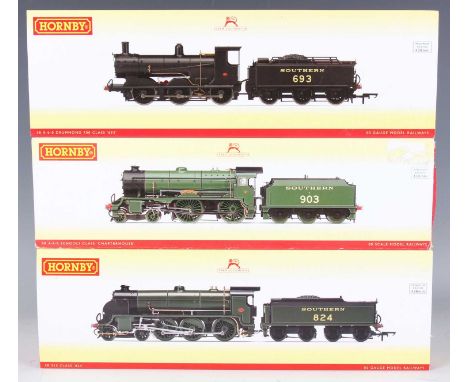 Three Hornby gauge OO DCC Ready locomotives and tenders, comprising R.2742 Schools Class 'Charterhouse', R.3327 515 Class 824