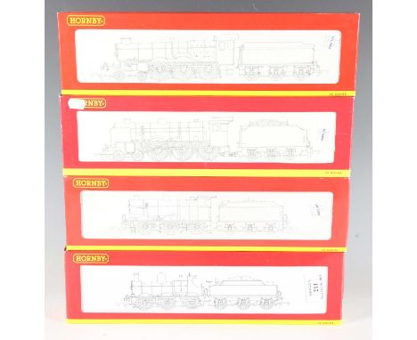 Four Hornby gauge OO locomotives and tenders, comprising R.2318 5071 'Spitfire', R.2182B 5514 'Holyhead' LMS, R.2135 Class 4F
