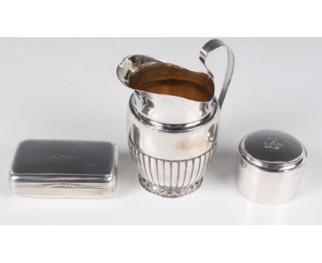 A late 19th century Swedish silver rectangular snuff box with reeded sides, initial engraved, date mark for 1898 by H. Pira &