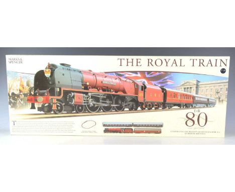 A Hornby for Marks &amp; Spencer gauge OO R.1091 The Royal Train set ERII 80, celebrating Her Majesty Queen Elizabeth II's 80