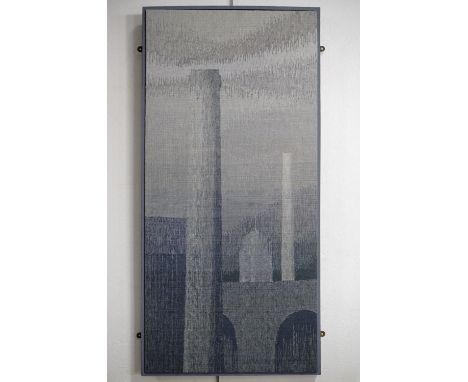 Shirley Ross, (contemporary, Association of Leeds Fine Artists) A pair of tapestry abstract studies of abstract industrial to