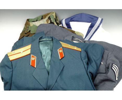 Late 20th Century Soviet, US army DPM, naval and RAF uniforms