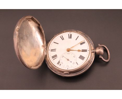 A George IV silver verge pocket watch by William Young of Dundee, having a hunter style case with milled rim, assayed London 