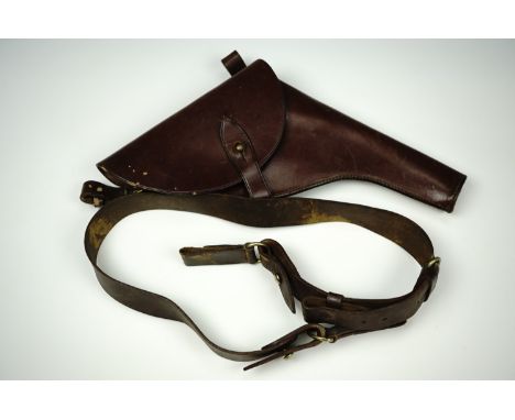 A British Army officer' Sam Browne holster and straps