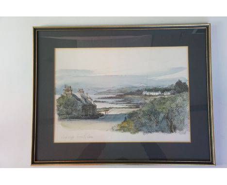 Dorothy Bruce (contemporary, USA and Scotland) "Kipford" and "Rockcliffe", south Galloway Scottish coastal studies, watercolo