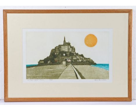 John Brunsdon (British, 1933-2014)
'Le Mont Saint Michel'
Etching with aquatint printed in colours, on wove, signed, titled a
