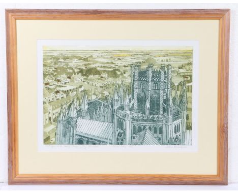 John Brunsden (British, 1933-2014)
'Octagon and Lady Chapel, Ely Cathedral'
Etching with aquatint printed in colour, on wove,