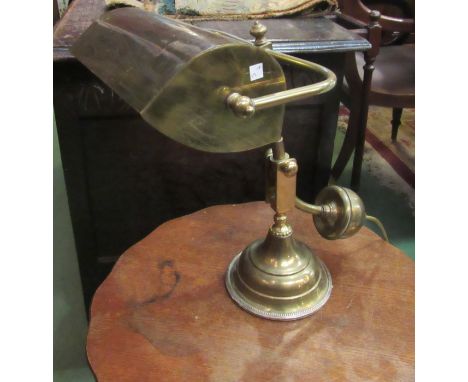 "Maws London" A brass weighted desk lamp, 40cm tall