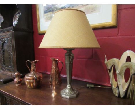 A classical gilt table lamp with shade