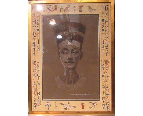 SPATE HUNTERMANN (ROBERT HUNT 1934-2014) A framed and glazed pastel on paper, portrait of an Egyptian woman. The mount painte