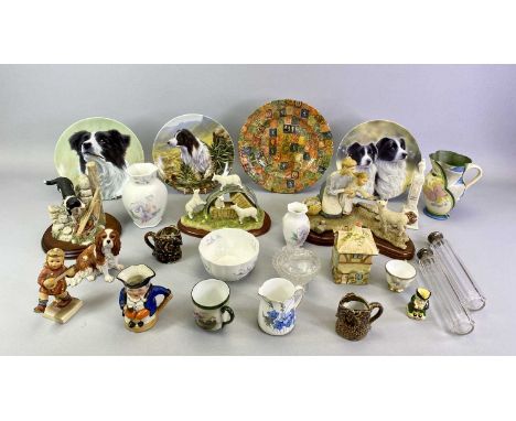 SHERRATT &amp; SIMPSON COMPOSITE GROUP mother, child and lamb, on wooden plinth titled 'April Morning', 18cms H, Border Fine 