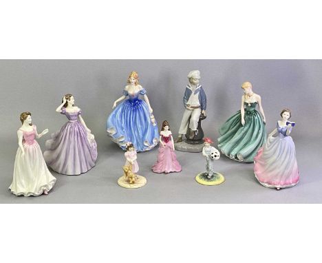 ROYAL DOULTON FIGURES - to include 'Sugar and Spice' HN4103, 'Pride and Joy' HN4102, both 12cms H, five ladies - 'Bells acros