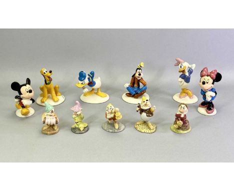 ROYAL DOULTON 'THE MICKEY MOUSE COLLECTION' FIGURES - Pluto MM6, Donald Duck MM3, Mickey Mouse MM1, Daisy Duck MM4, Minnie Mo