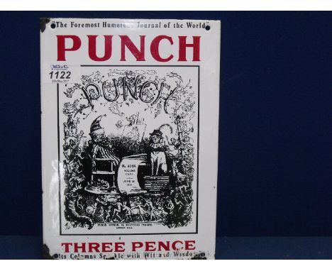 A vintage 'Punch' enamel Sign.