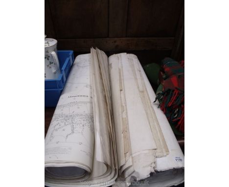 A quantity of Ordnance Survey maps including Brecknockshire, 2nd editions, etc.
