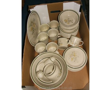 A Royal Doulton 'Will o' the Wisp' part Dinner/tea service including eight cups, eleven saucers, eight side plates, eight fru