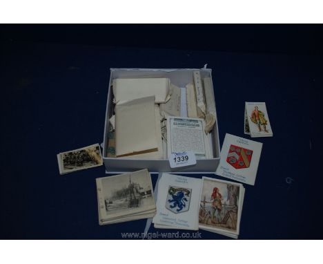 A tray of vintage Cigarette Cards including Links with the Past, etc.
