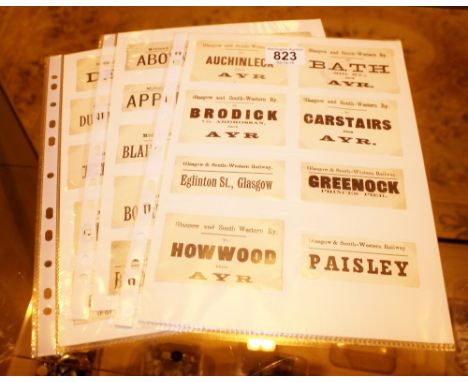 LUGGAGE LABELS. Railway luggage labels GSW and M, fifty labels