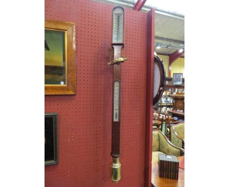 A mahogany gimbaled ships stick barometer 