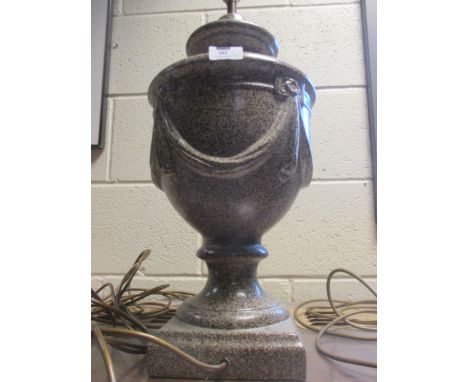 A Chinese cloisonné lamp and a marble effect lamp (2)