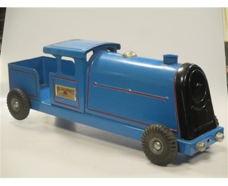 Blue Triang Express tin four wheel model train and Reprint catalogue, and another