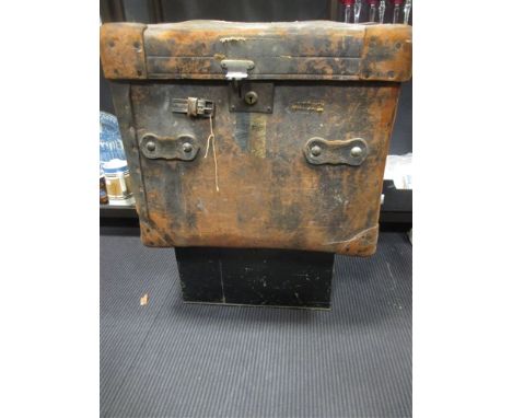 the deep trunk in a rather distressed condition with some damge, both boxes lacking keys (Qty: 2)