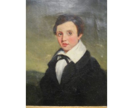Early 19th century English School, niave portrait studies of children, a pair, oil on canvas, 1cm x 15.5cm, a pair (2)