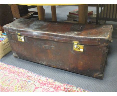 A late 19th century travelling trunk 46 x 123 x 34cm