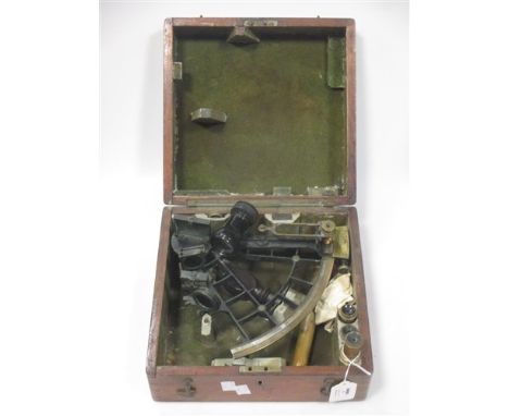 Late 19th century sextant by W F Cannon, London, in damaged box