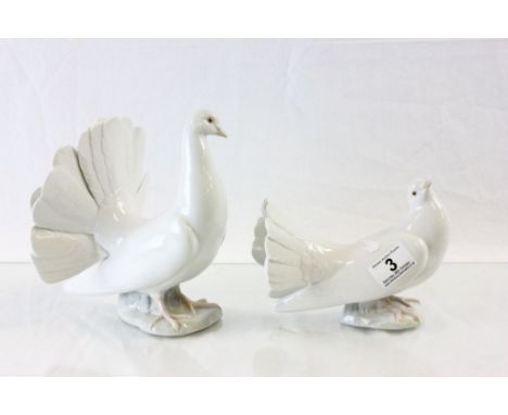 Two Lladro ceramic models of Doves, model numbers G-14N & B-18N