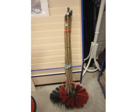 Set of vintage chimney sweep brushes
