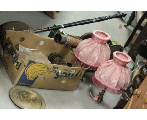 Large collection of mixed vintage metalware to include a Telescope, Warming Pans etc