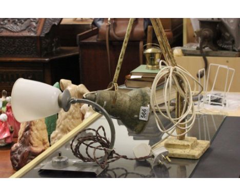 Vintage angle poise lamp and an Art Deco lamp